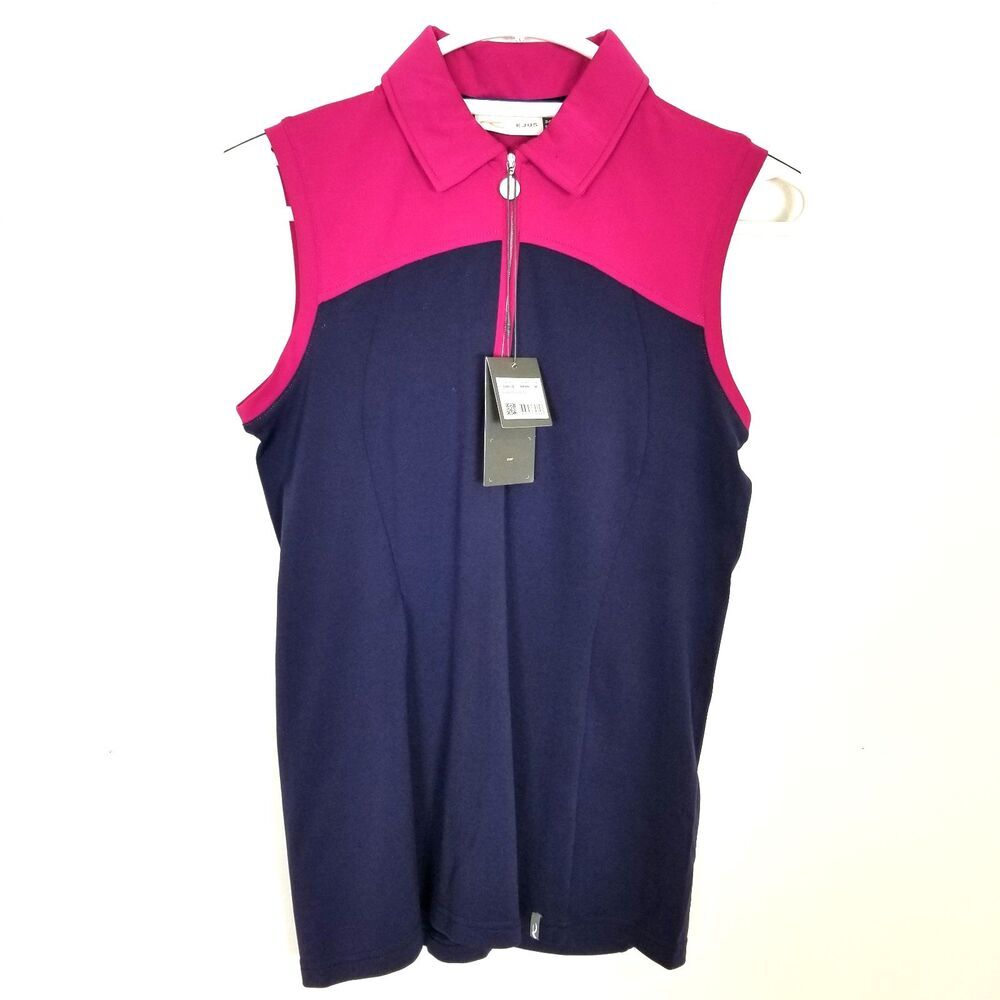 KJUS Women Callie Polo Shirt Sz XS UPF 50+  Zip‎ Neck  Sleeveless Sport Fit Golf